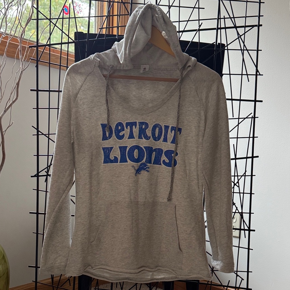 NFL Team Detroit Lions Scoop Neck Hoodie, S